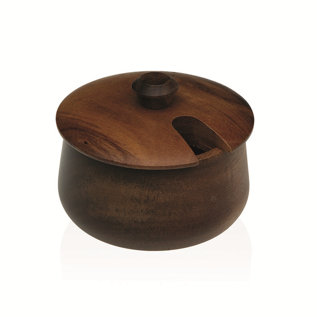 AZUCARERO MADERA ACACIA 10X10X9,6 CM.