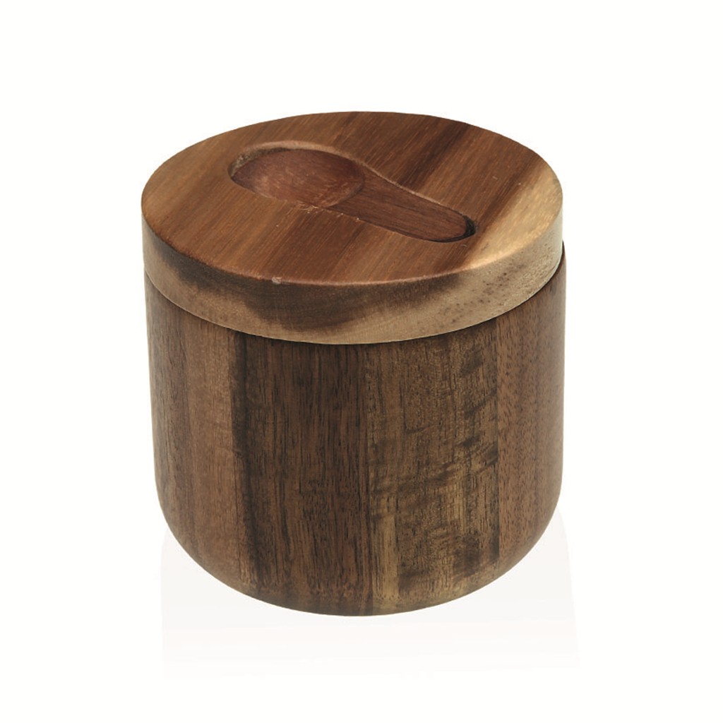 BOTE ESPECIAS CON CUCHARA 10X10X9,6CM.