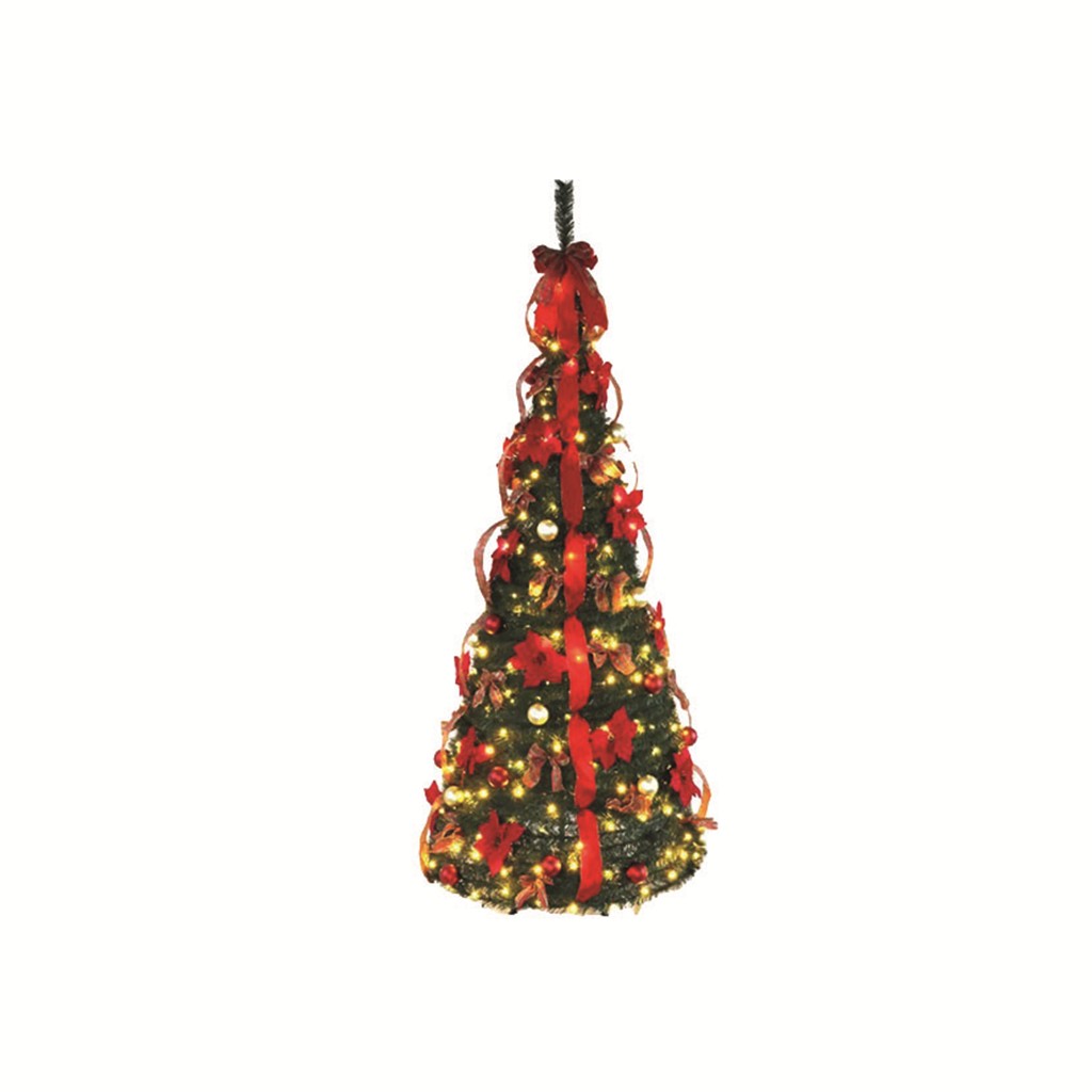 ARBOL NAVIDAD C/CINTA Y 100 LED 60X150CM