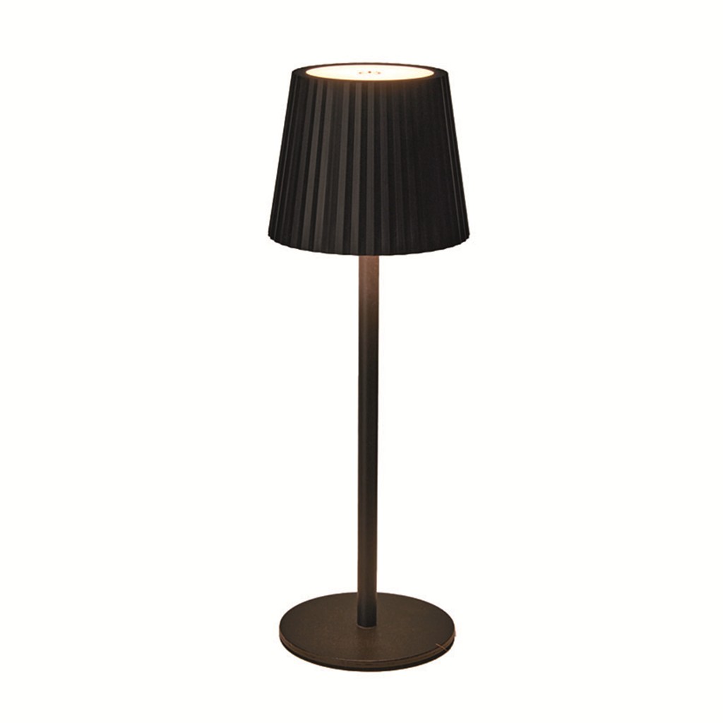 Lampara mesa LED recargable 3 modos Negra