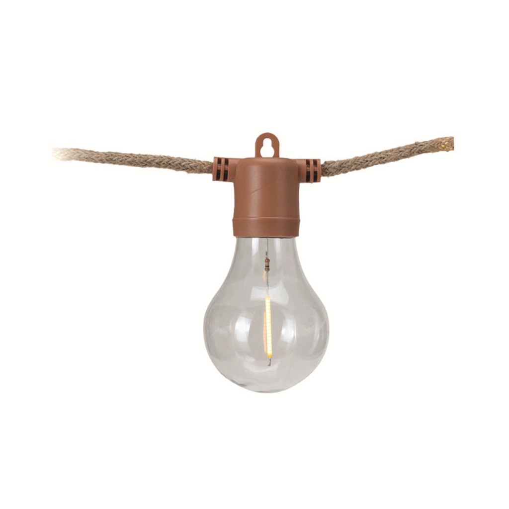 Guirnalda 10 LED calidos, cable de cuerda