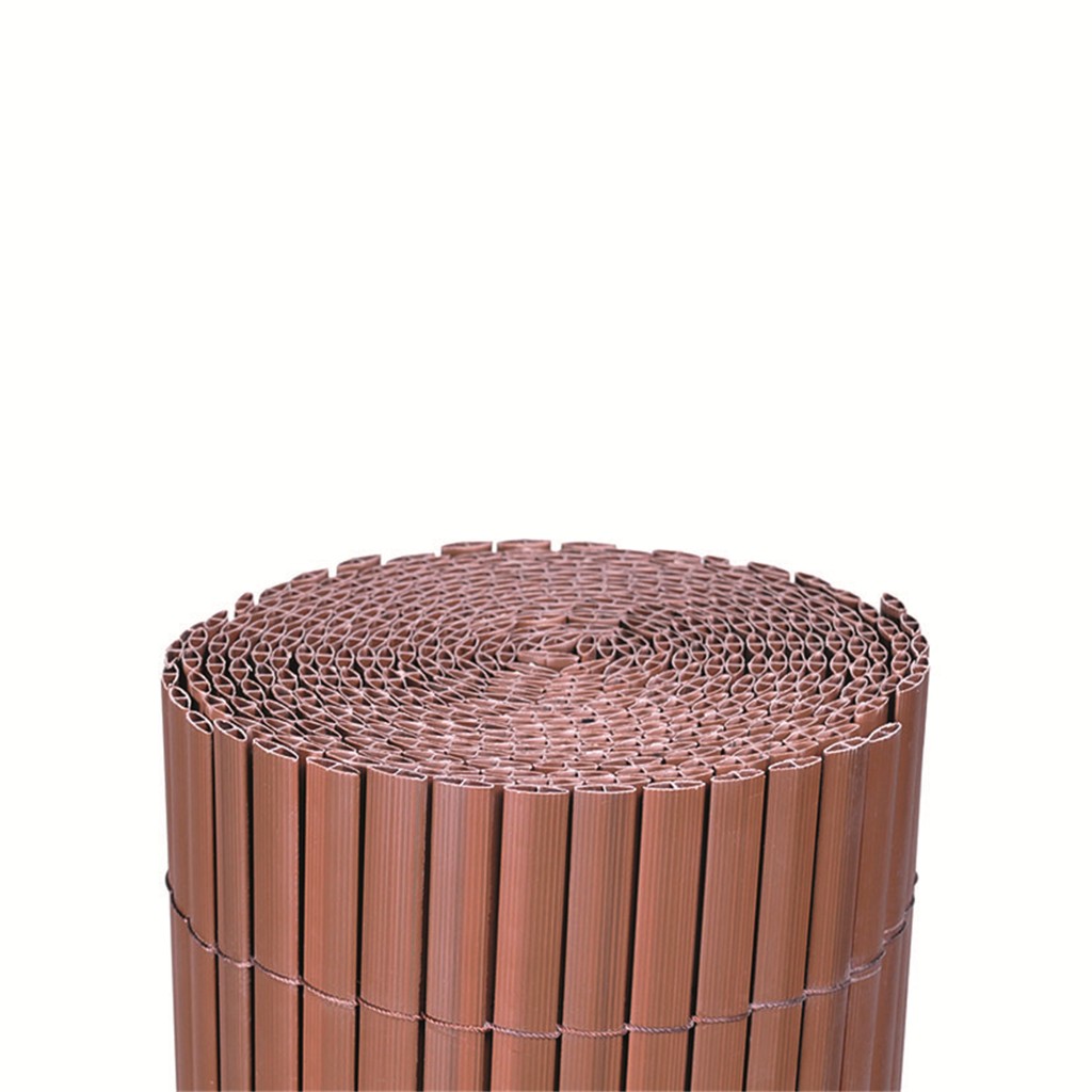 Canizo pvc doble cara 14mm. 1,5x3 m. rayado y reforzado  marron