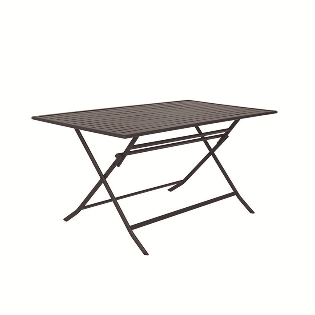 Mesa acero plegable. Color antracita. Medidas: 150x80xh.72 cm.