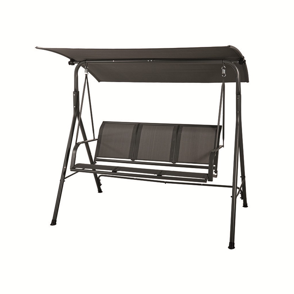 Balancin metalico 3 plazas. Medidas: 112x170xh150,3 cm. Color: gris.