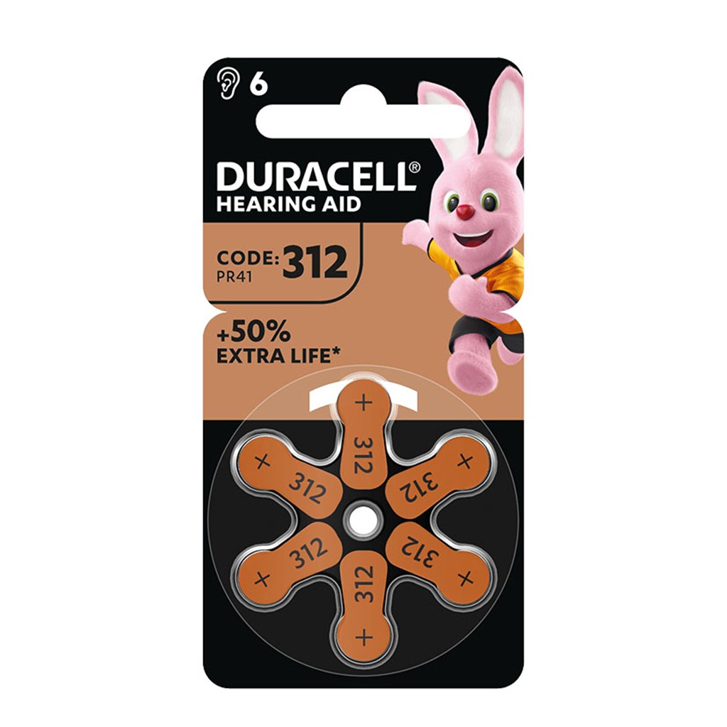 PILA AUDIFONO DA 312 DURACELL 6 UNIDADES