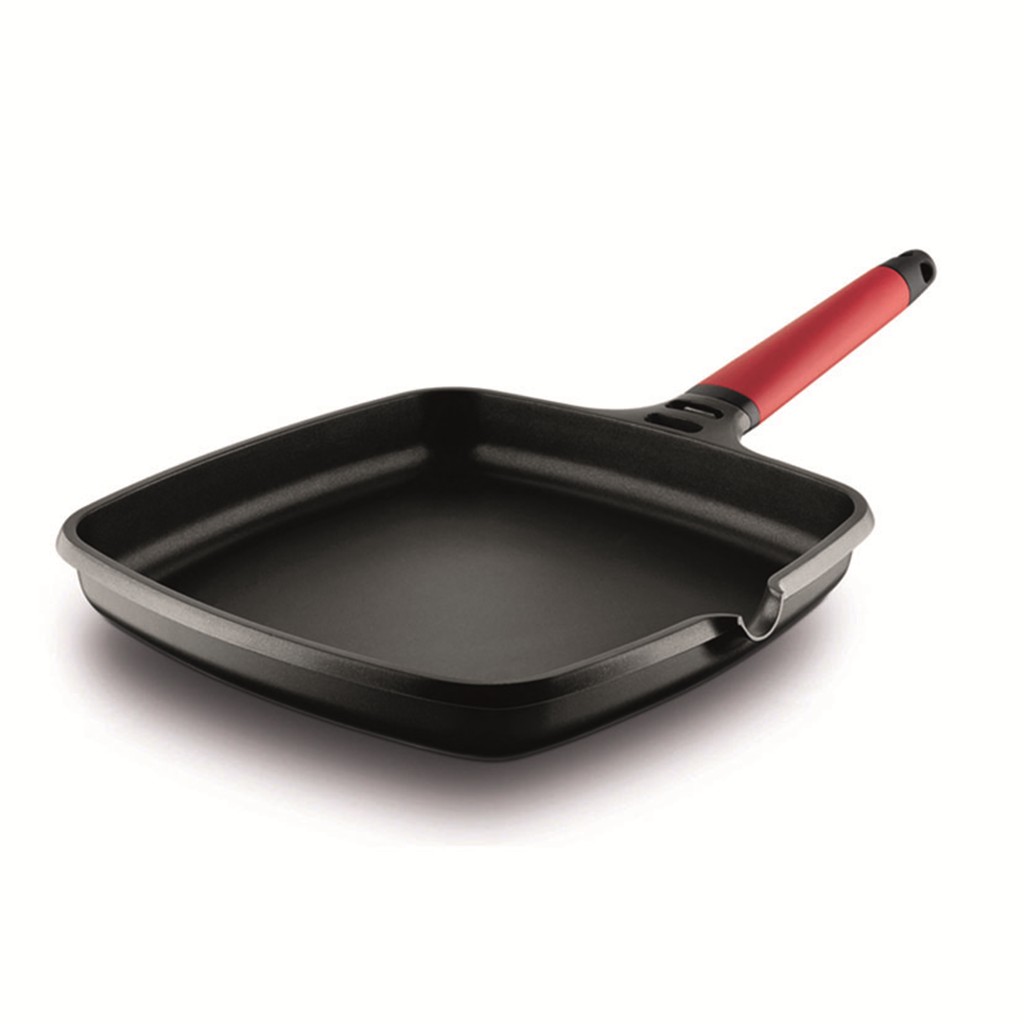 ASADOR INDUCTION CON MANGO DESMONTABLE ROJO 27 x 27 CM