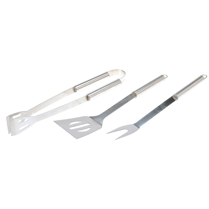 Accesorios BBQ. inox. (espumadera, tenedor, pinzas)