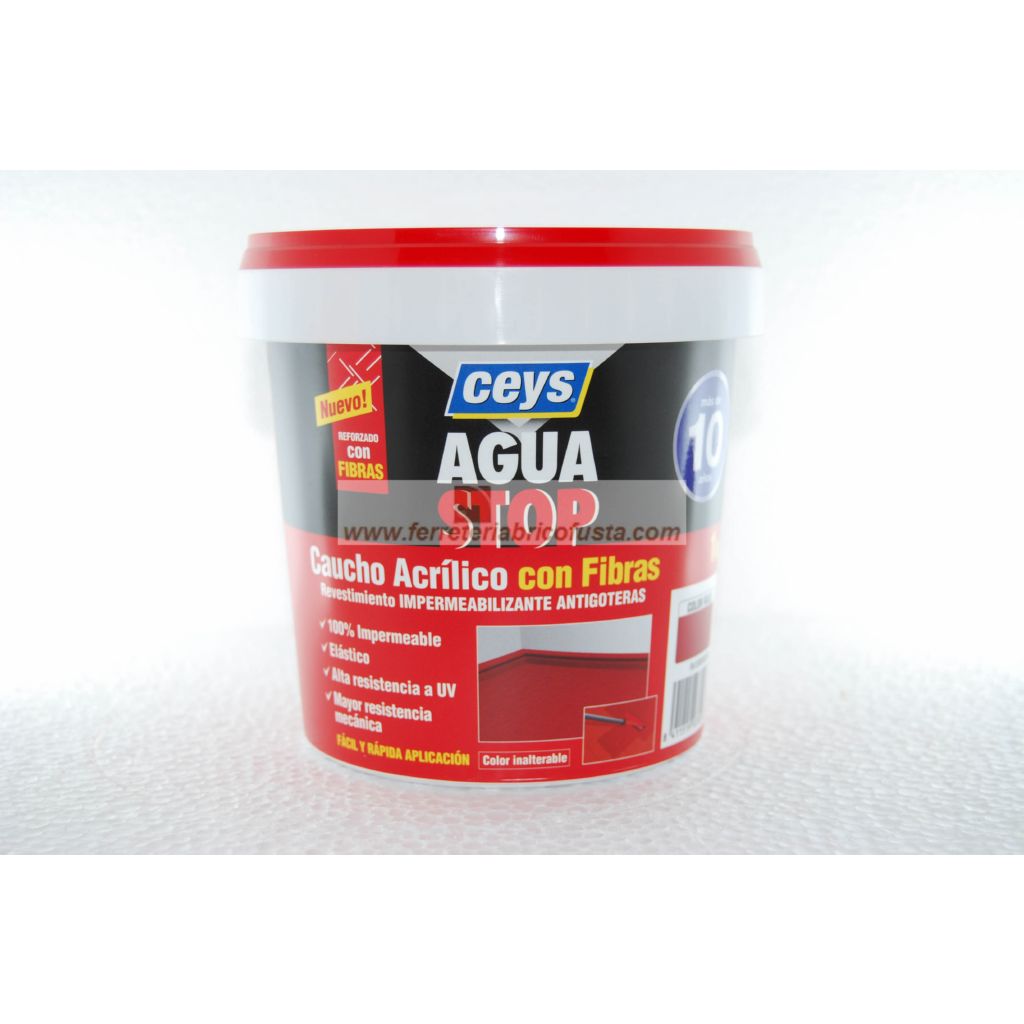 AGUASTOP CAUCHO FIBRAS 1KG ROJO