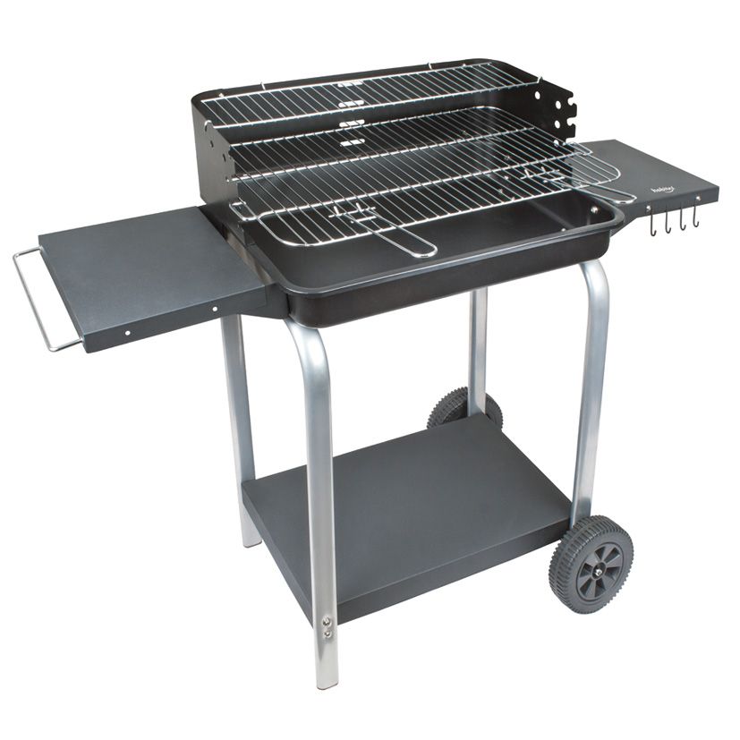 Barbacoa carb&oacute;n Supergrill 60. Parrillas: 60 x 37. Ruedas