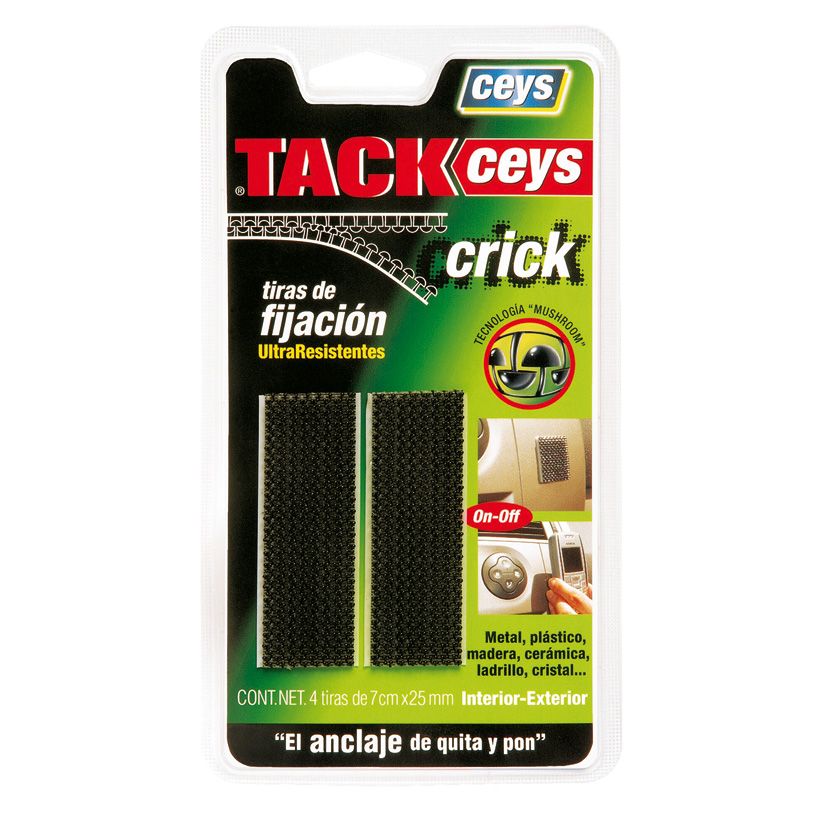 CEYS CRICK NEGRO 4 TIRAS DE 7CMX25MM