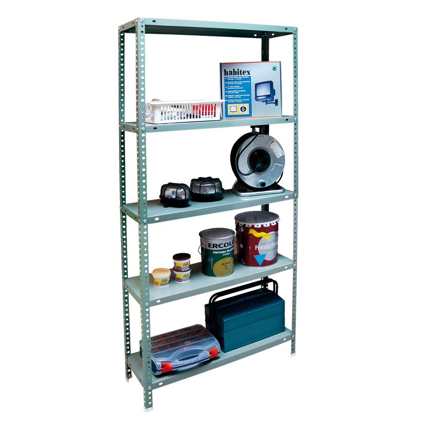ESTANTERIA 5 BANDEJAS GRIS 90x30xh180cm