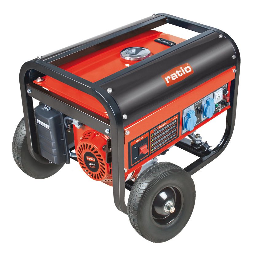 Grupo electr&oacute;geno gasolina RG3600 2,8 Kva. Ruedas de trasnpo