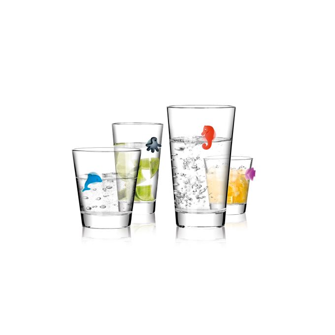 JUEGO 12 MARCADORES VASOS OCEANO GLASS TESCOMA