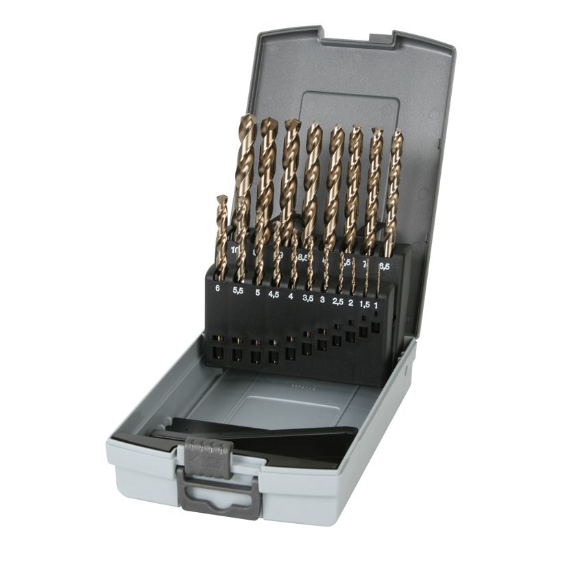 JUEGO 19 BROCAS ACERO COBALTO PARA METAL HSS-CO RATIO