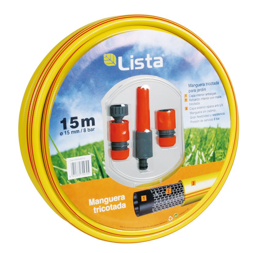 Kit Manguera Tricotada. 15 mm x 15 m.