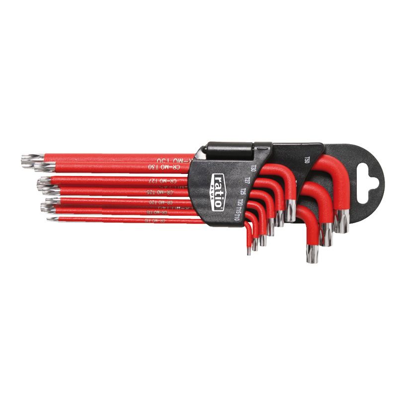 LLAVE ACODADA TORX SEGURIDAD 9 PIEZAS