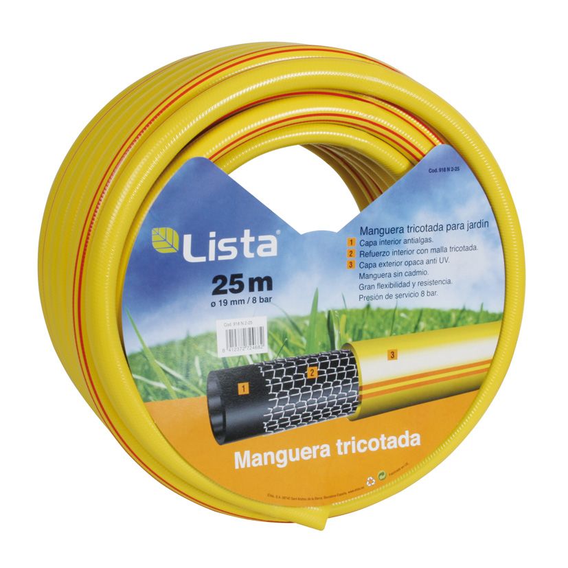 Manguera Tricotada 19 mm x 25 m. Lista