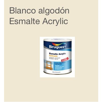 PINTURA ESMALTE ACRILICO SATINADO BLANCO ALGODON 0,250L