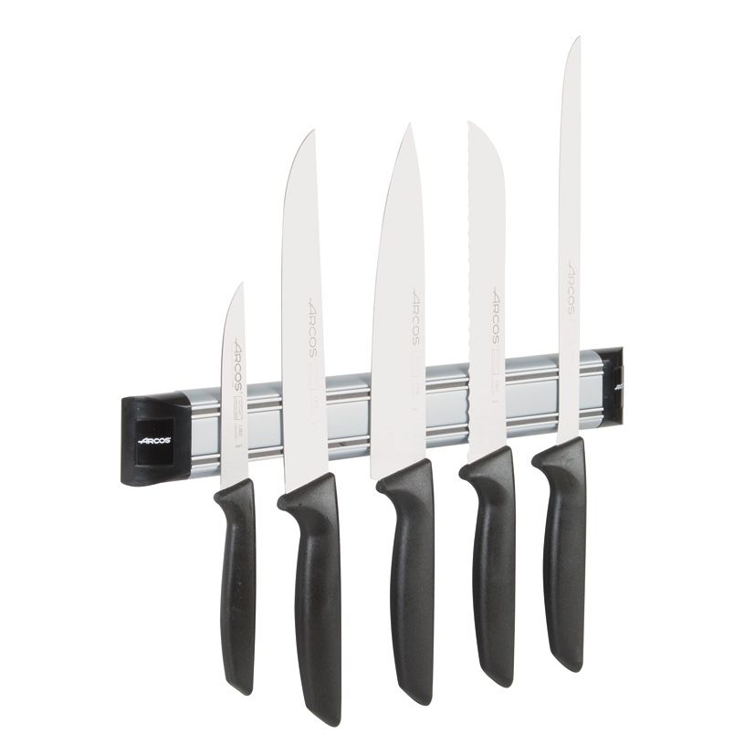 Soporte magn&eacute;tico pared para cuchillos acero inox. 30 cm.